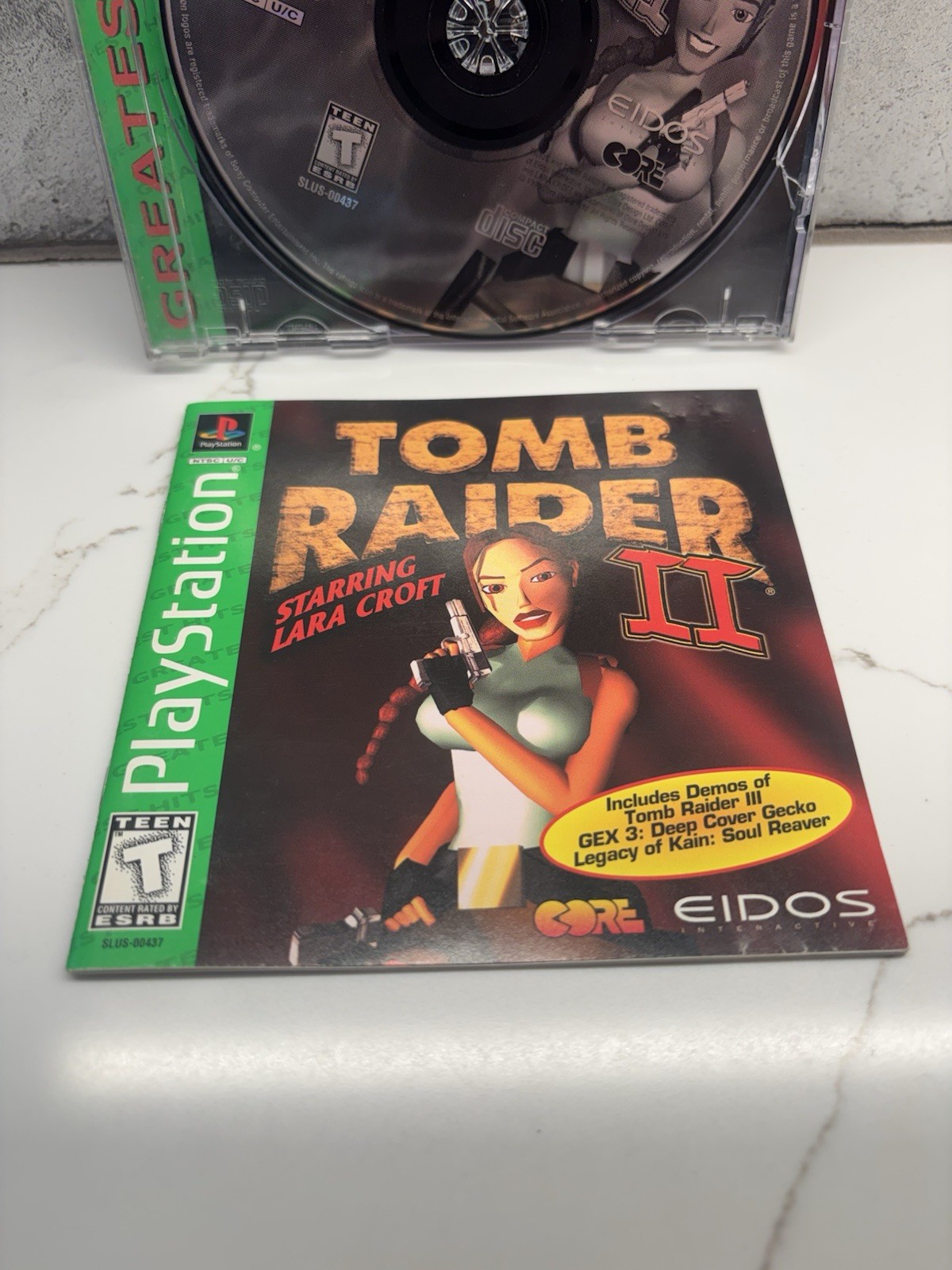 Tomb Raider II 2 Greatest Hits (PlayStation 1, 1997) Ps1 | Tested READ