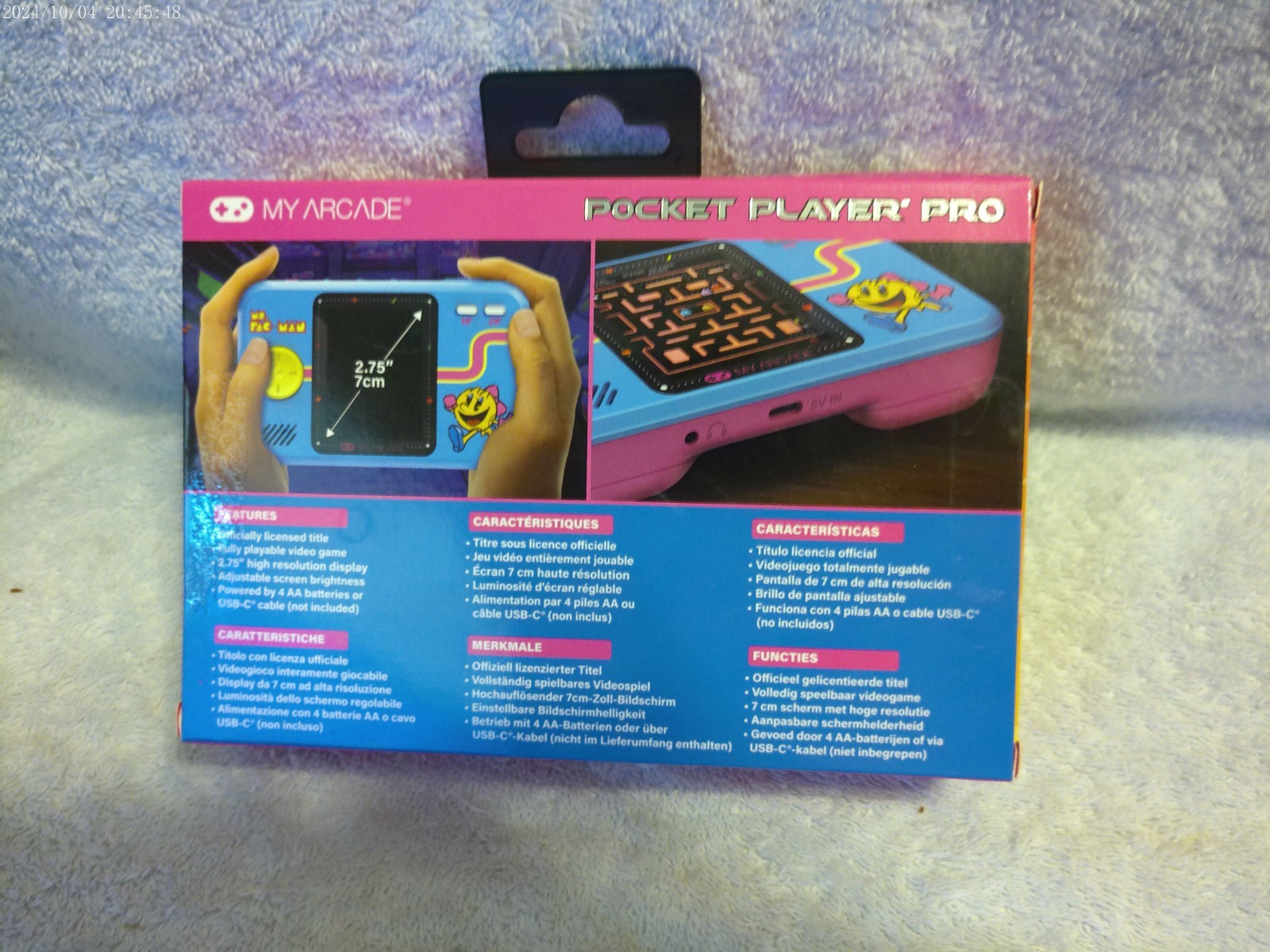2 My Arcade Pocket Player Pro Pac-Man Gaming System New In Box 1 Blue & 1 Yellow