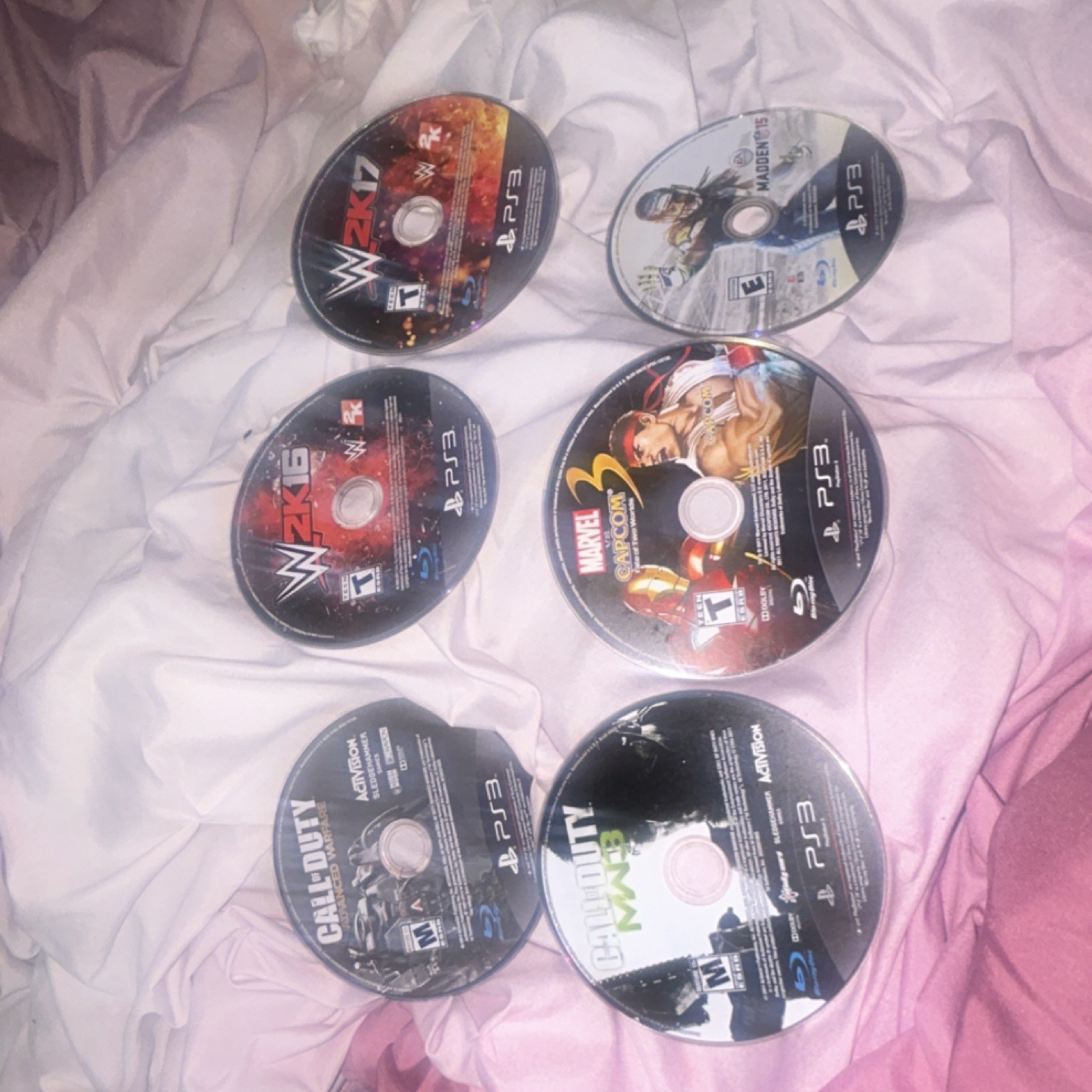 COD, 2K, WWE,MADDEN,GTA,MARVEL,INFAMOUS,MLB,NBA ( FOUND) NOT SURE IF THEY WORK