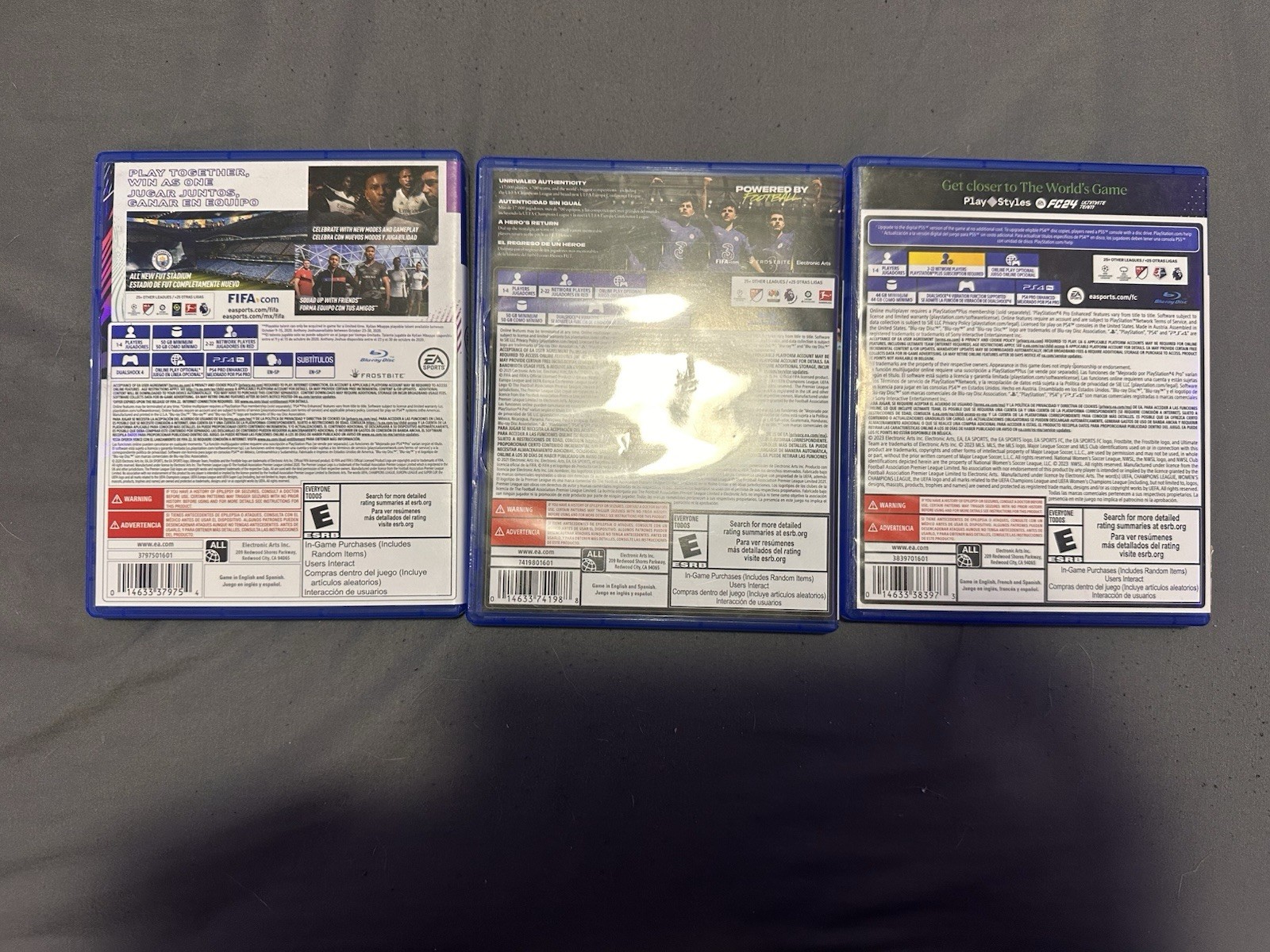 EA Sports PS4 Soccer Game Lot: FIFA 21, FIFA 22, FC 24