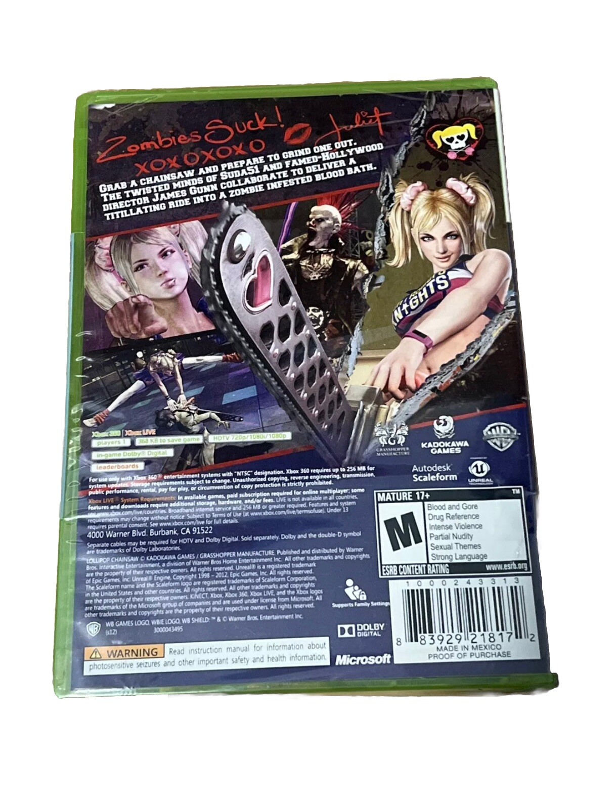 Lollipop Chainsaw (Microsoft Xbox 360, 2012) Brand New