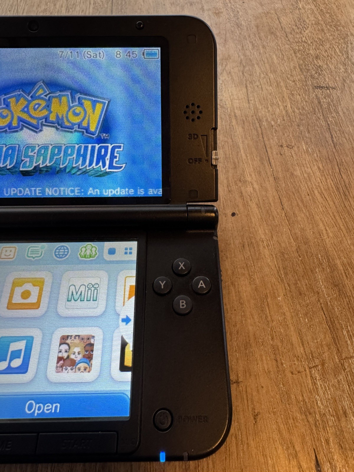 Nintendo 3DS XL Blue/Black | English | Charger | Pokemon Alpha Sapphire | TESTED