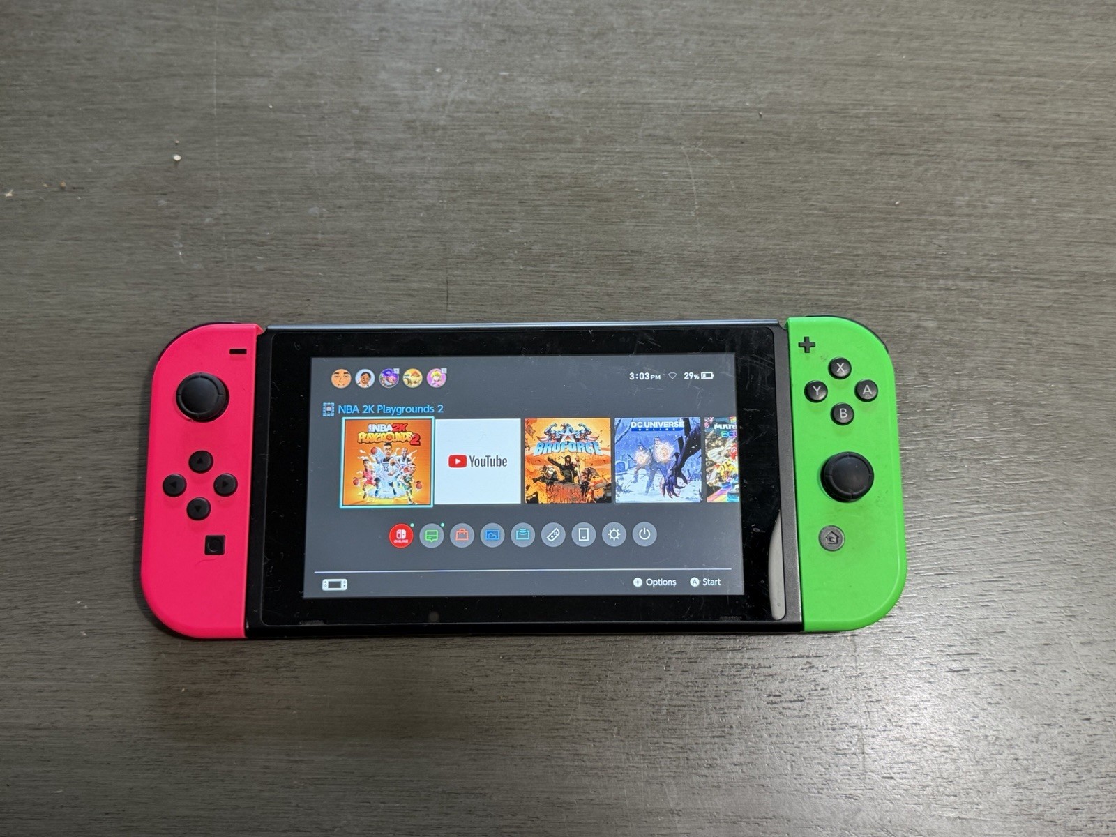 Nintendo Switch V2 with Green and Pink Joy-Con HAC-001(-01) (No Dock)