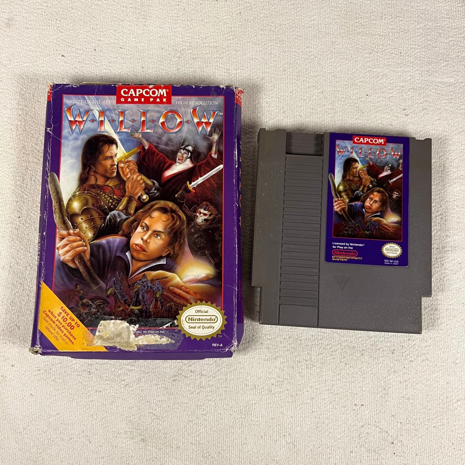Willow (Nintendo Entertainment System, 1989) Box and Game