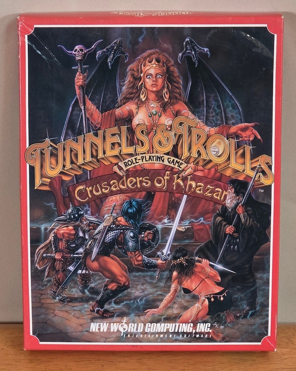 Tunnels Trolls Crusaders Khazan IBM PC Big Box Game 3.5″ Complete CIB 1990 Map