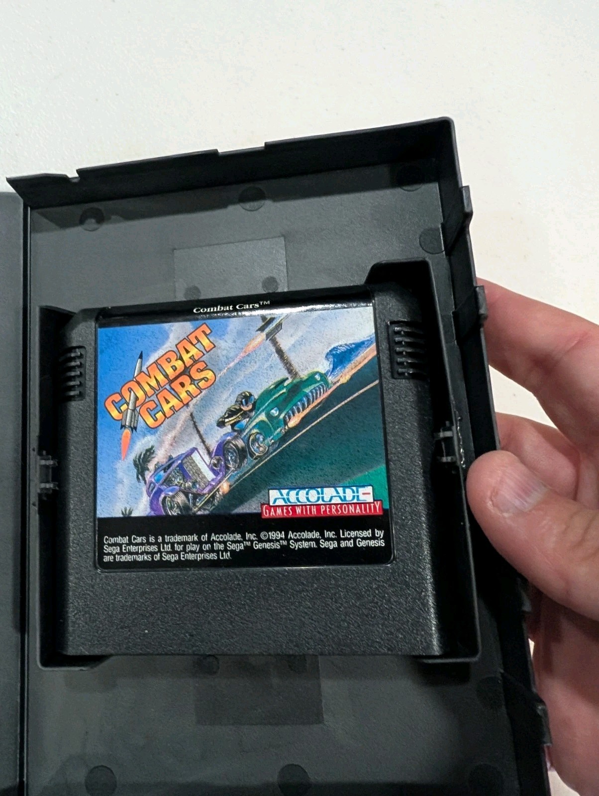 COMBAT CARS SEGA GENESIS GAME CARTRIDGE GAME, Manual, Case Tested