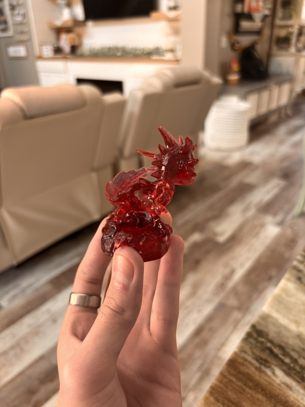 Resin 3D Printed Red Translucent Red Camo Skylander (Works In Game As S1 Camo)