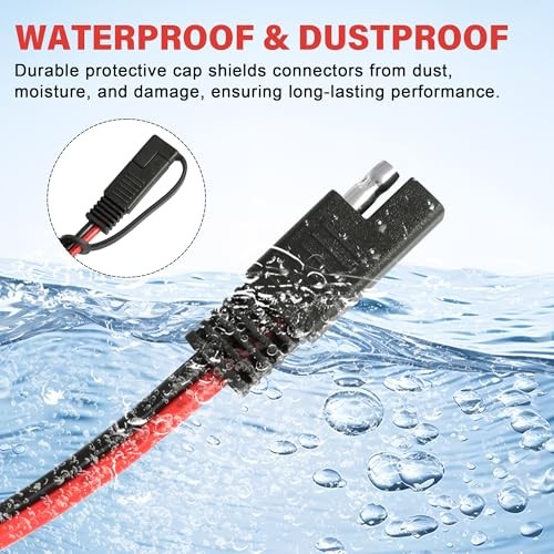 SAE Battery Charger Cable Wire Harness 10FT 16AWG – 1Pack Cigarette Lighter