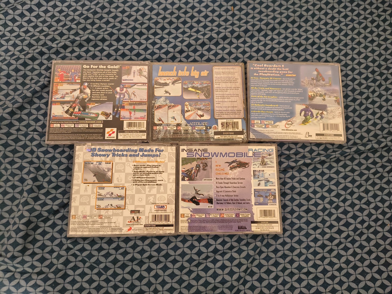 5 PS1 Snowboarding Games! Sled Storm – Coolboarders 3 and more all CIB!