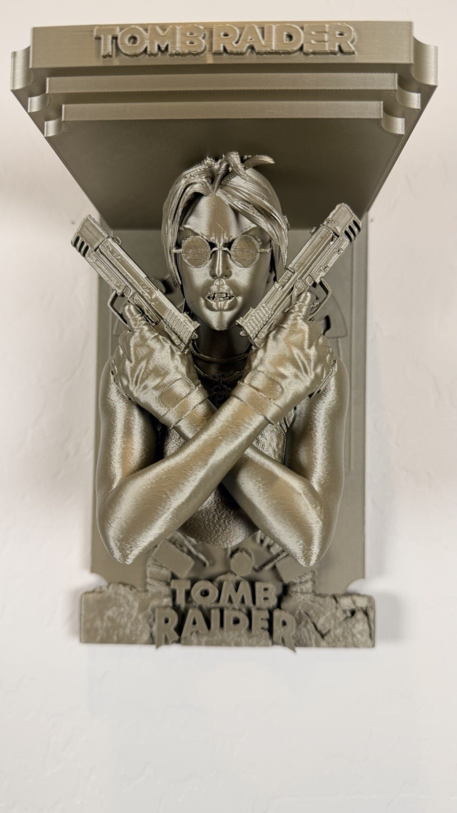 Tomb Raider Lara Croft Like 5×5 Top Floating Shelf Collectible New
