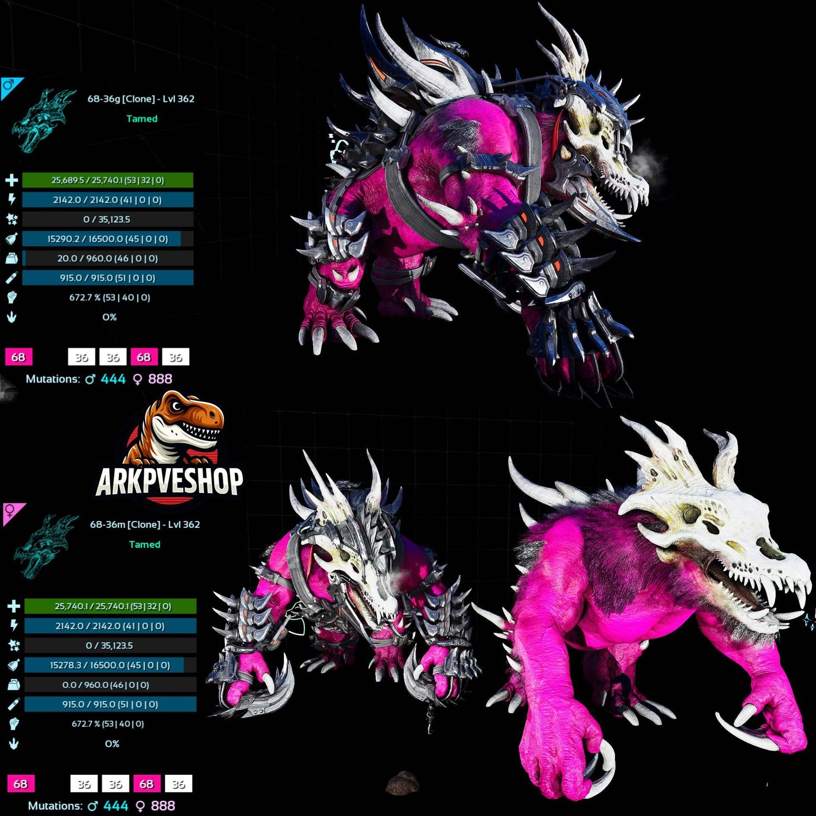 Ossidon 362 Lvl Max Clone ASA PVE 🦖ARK Survival Ascended
