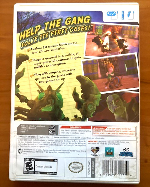 Scooby-Doo First Frights Nintendo Wii – includes instruction manual, disk, case