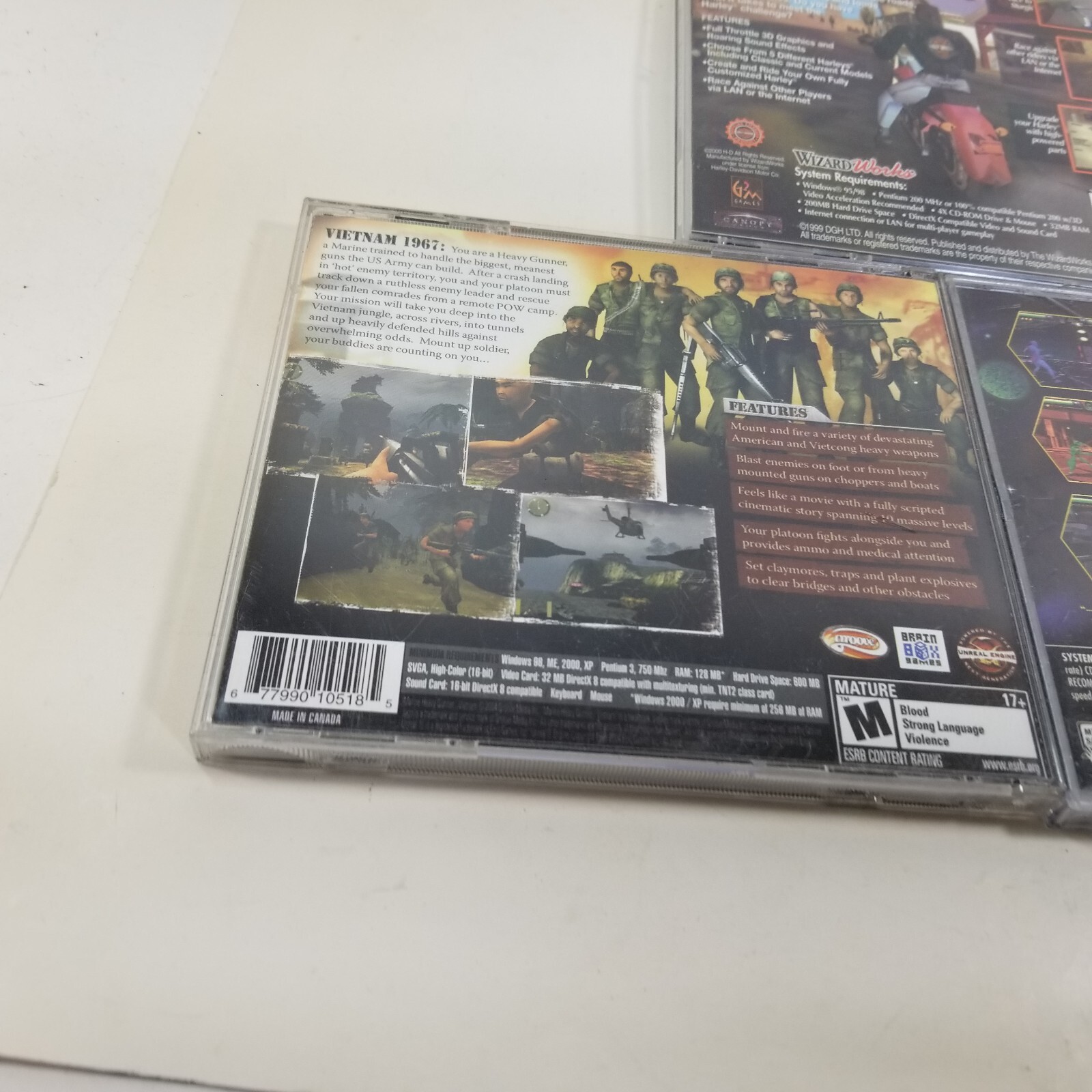 Lot of 3x Games Harley Race Across America, Marine Heavy Gunner, FX Fighter (PC)
