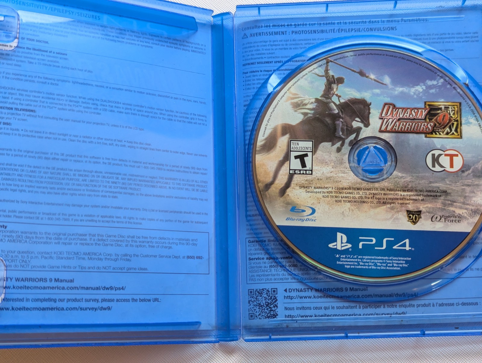 Dynasty Warriors 9 (Sony PlayStation 4 PS4, 2018) Damaged Artwork – Tested