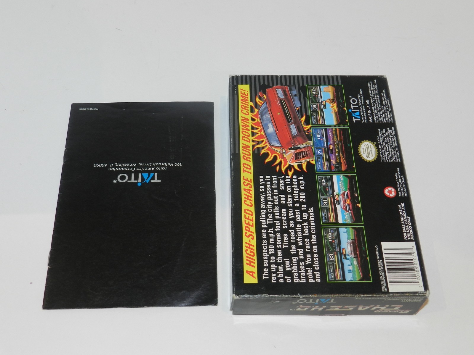Super Chase H.Q. Super Nintendo SNES Empty Original box + Manual Booklet Only HQ