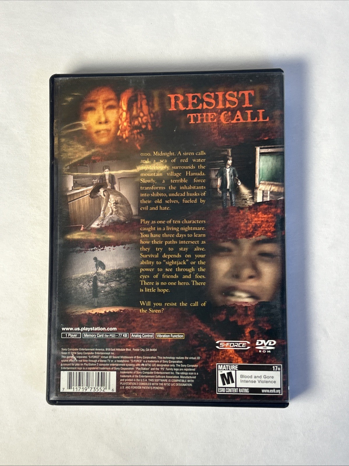 Siren Resist The Call Sony PlayStation 2 PS2 Game Disc & Case Horror
