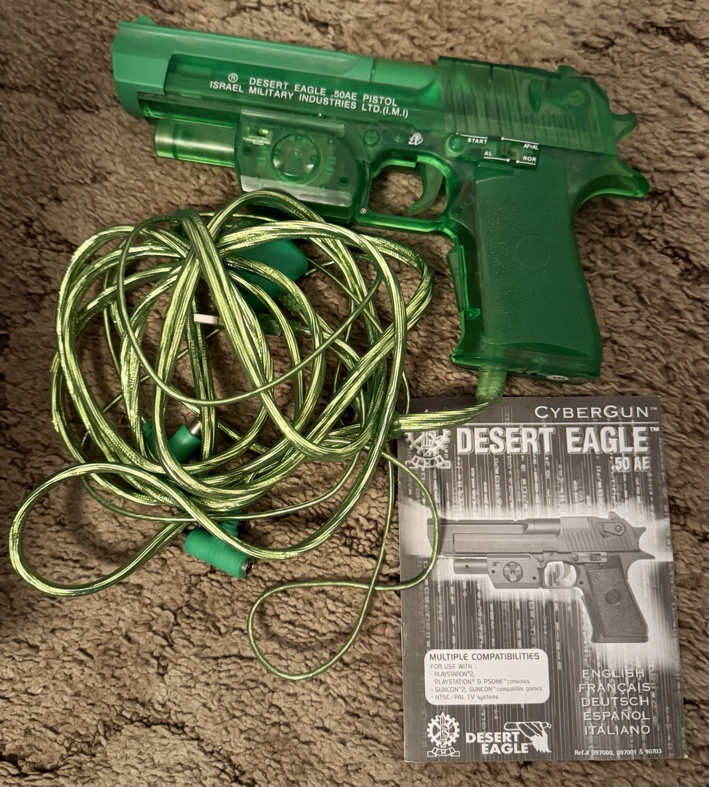 CyberGun Desert Eagle .50AE Pistol Light Gun Playstation PS2 PS1