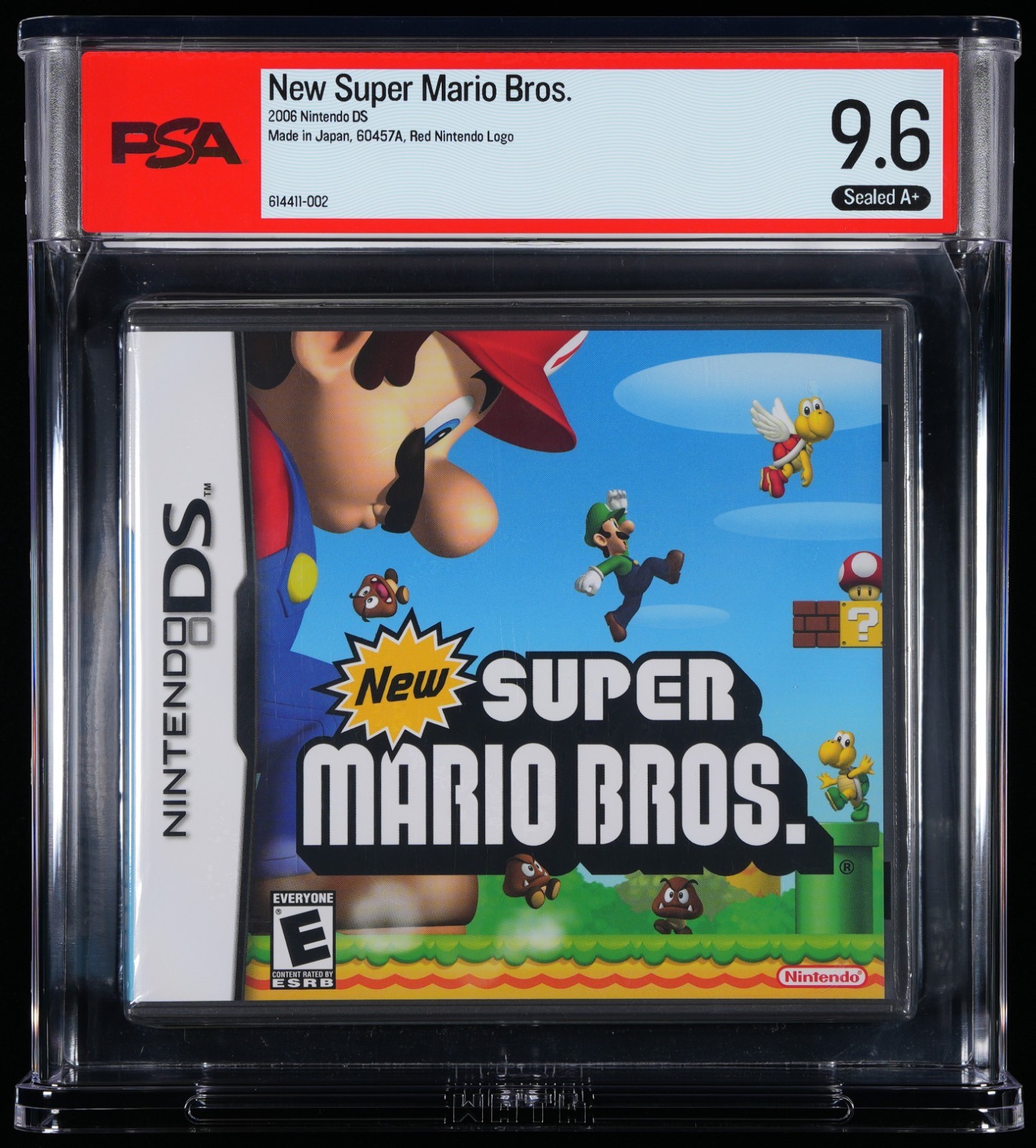 New Super Mario Bros Nintendo DS PSA 9.6 A+ Sealed Red Nintendo Logo First Print