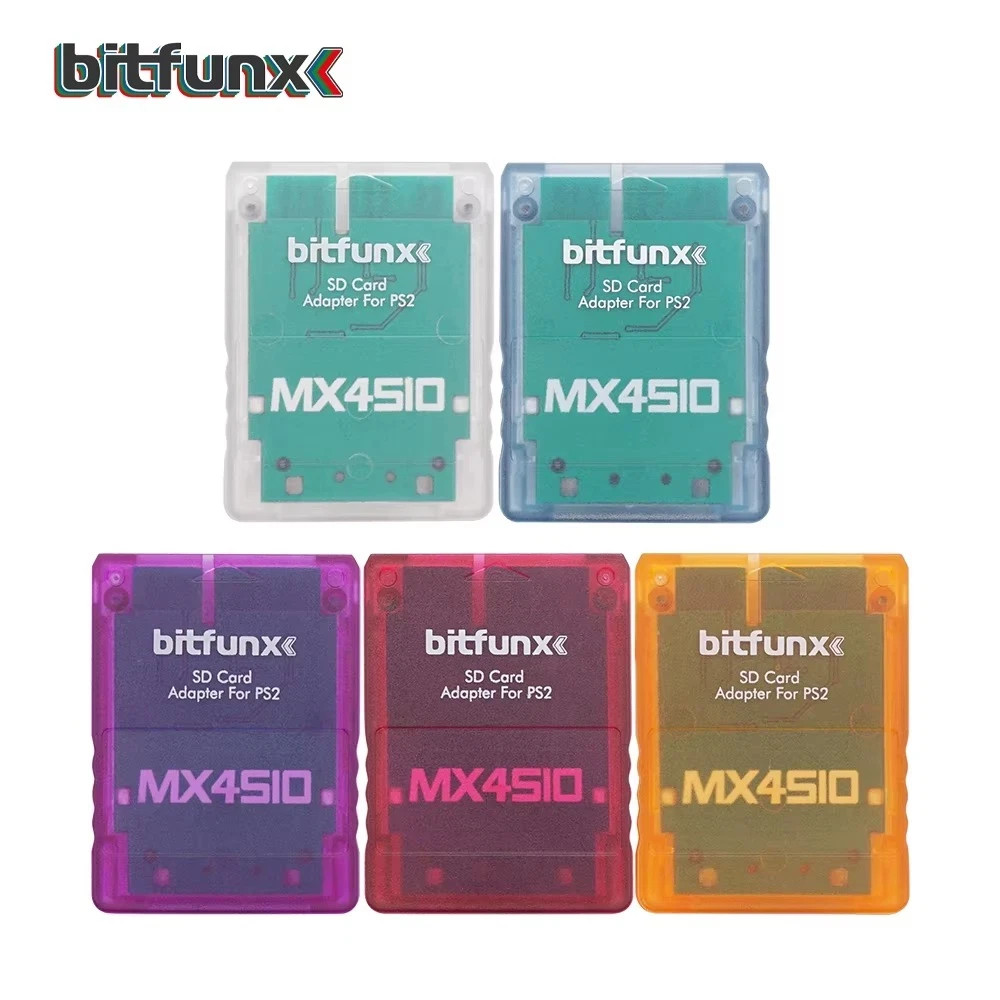 MX4SIO SIO2SD SD Card Adapter for PS2 Memory Card Expansion for SIO Blue Clear