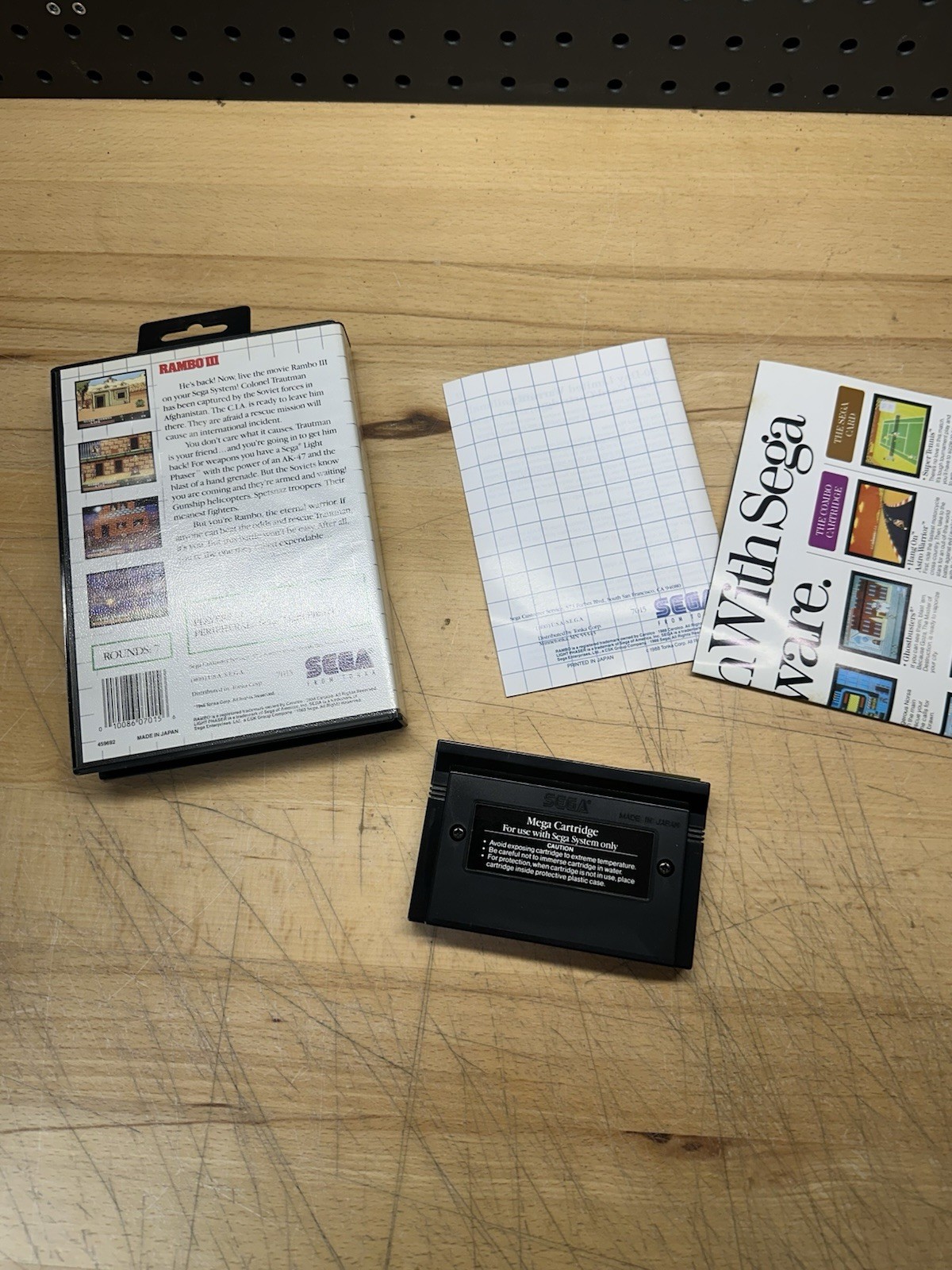 MINTY Sega Master System Rambo III 3 SMS 1986 CIB Complete w/ Manual & Poster