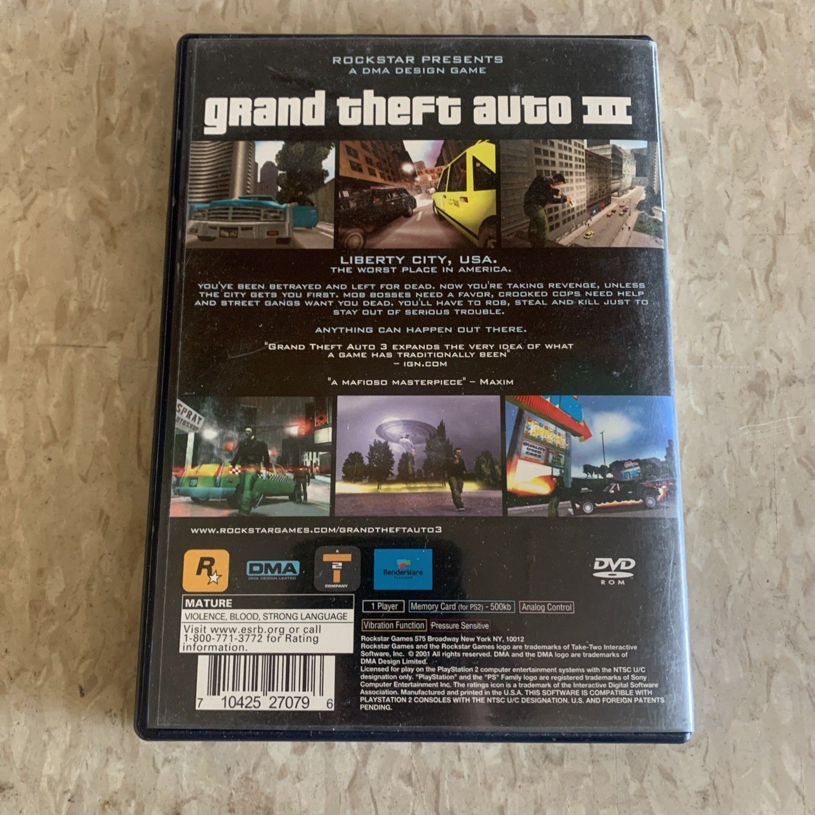 Grand Theft Auto III Black Label (PlayStation, 2003) Map And Manual Included