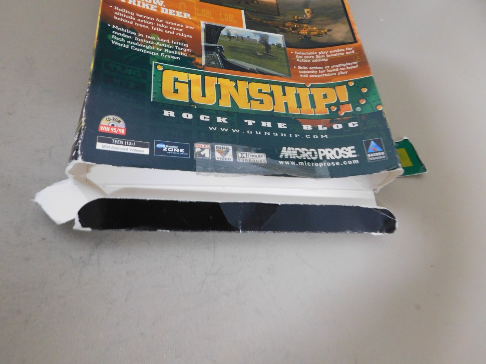 GUNSHIP! PC Big Box Attack Helicopter Simulation Game 2000 Micro Prose Complete