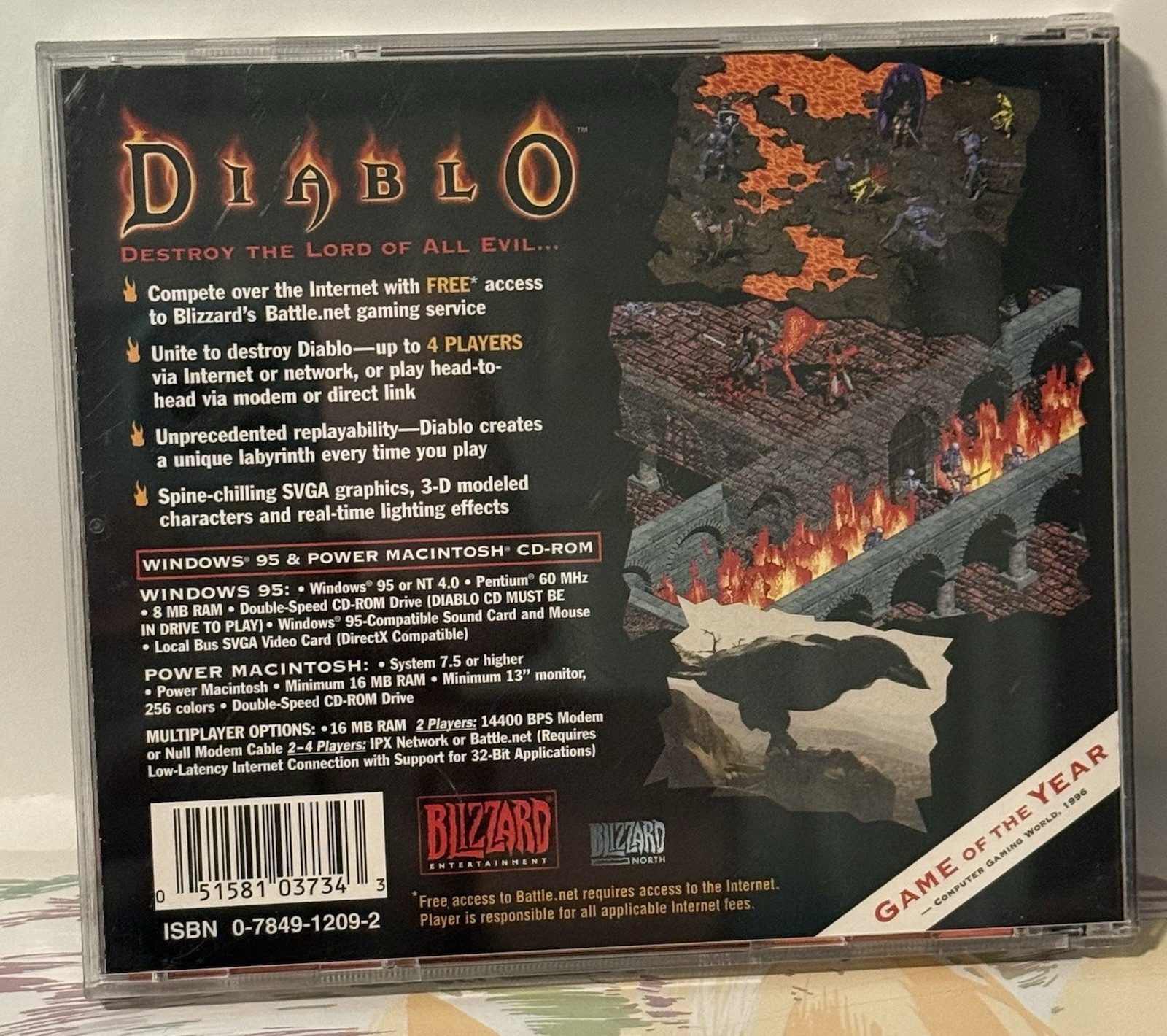 DIABLO BIG BOX Game Instruction Booklet Insert Blizzard Entertainment COMPLETE !