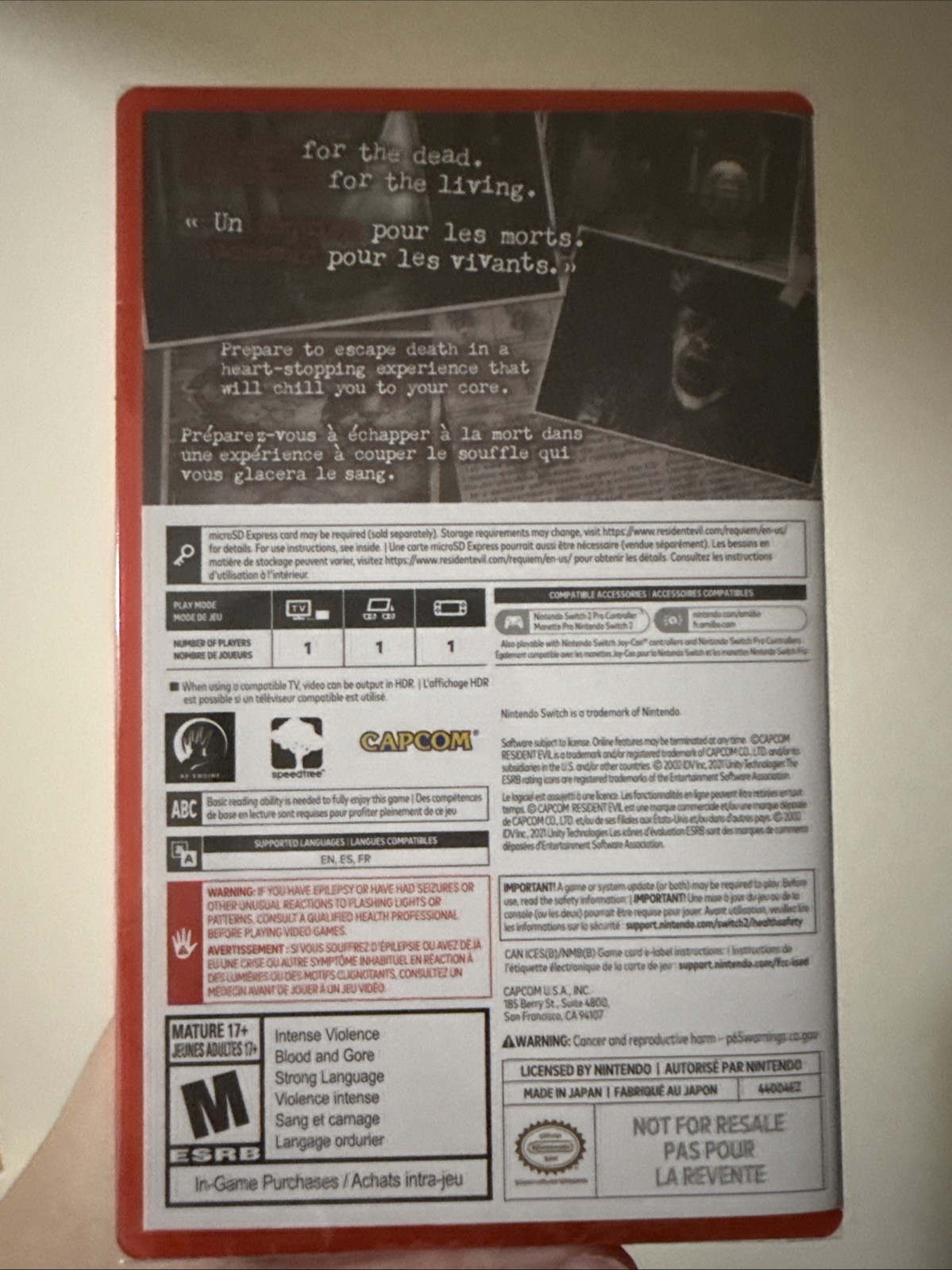 New Sealed Resident Evil Requiem switch 2