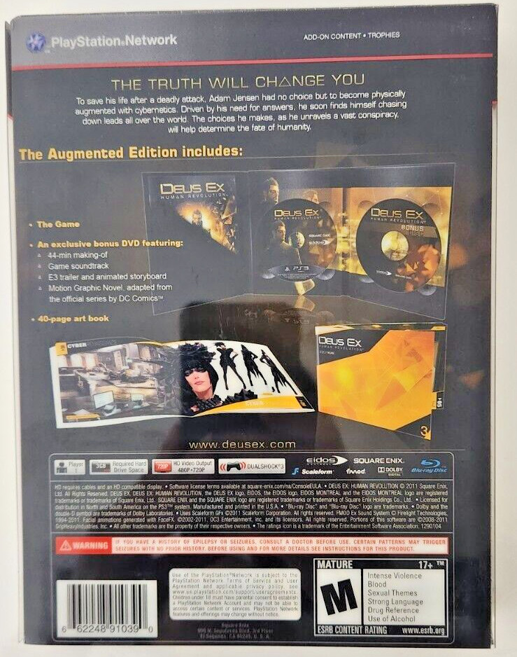 Deus Ex: Human Revolution Augmented Edition PS3 Brand New Game (2011 RPG)