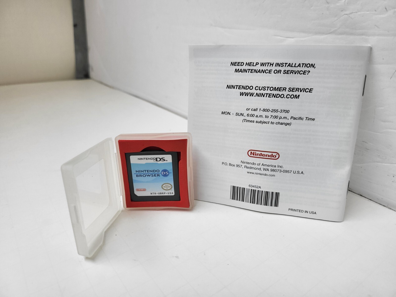 MINT Nintendo browser Cartridge & Manual in Red Protective padded case # B13