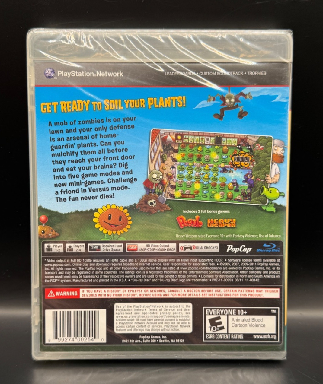 Plants Vs. Zombies – Sony PlayStation 3 – BRAND NEW/FACTORY SEALED