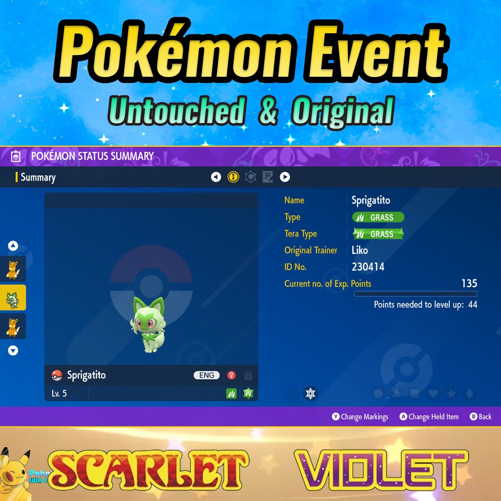 Sprigatito Event 💚 Liko Sprigatito 💚 Pokémon Scarlet & Violet