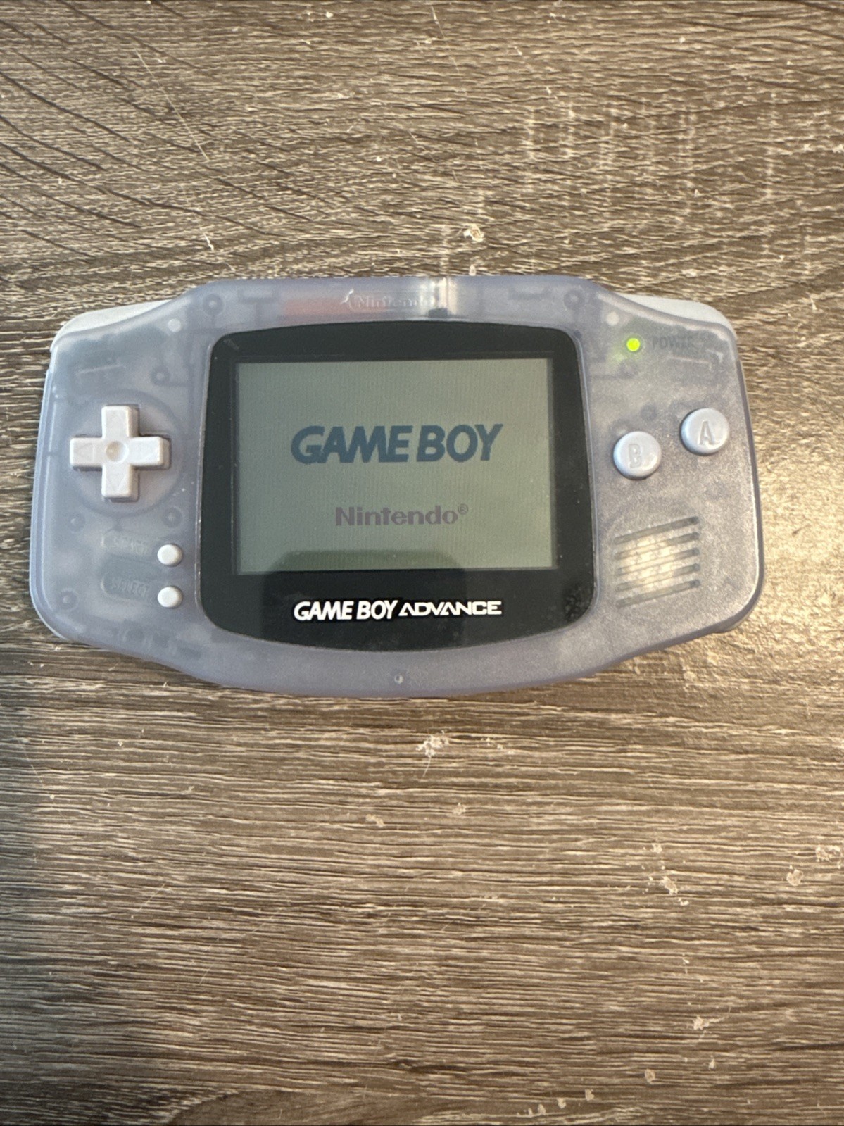Nintendo Game Boy Advance Console System – Clear Glacier – Missing Battery Cover