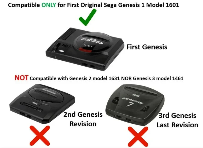 AV RCA Cable + AC Adapter Power Supply For SEGA Genesis 1 Model MK-1601 NEW