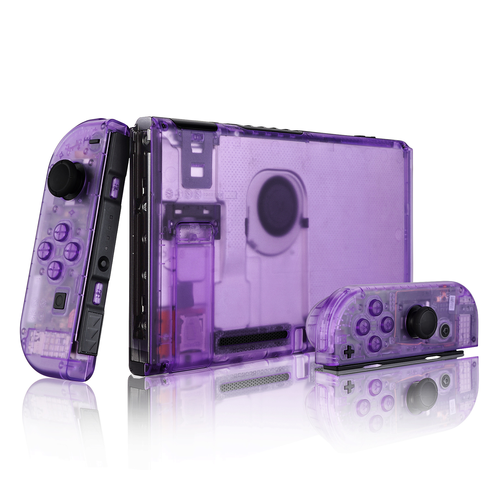 Clear Atomic Purple Full Set Housing Shell Case With Buttons for Nintendo Switch