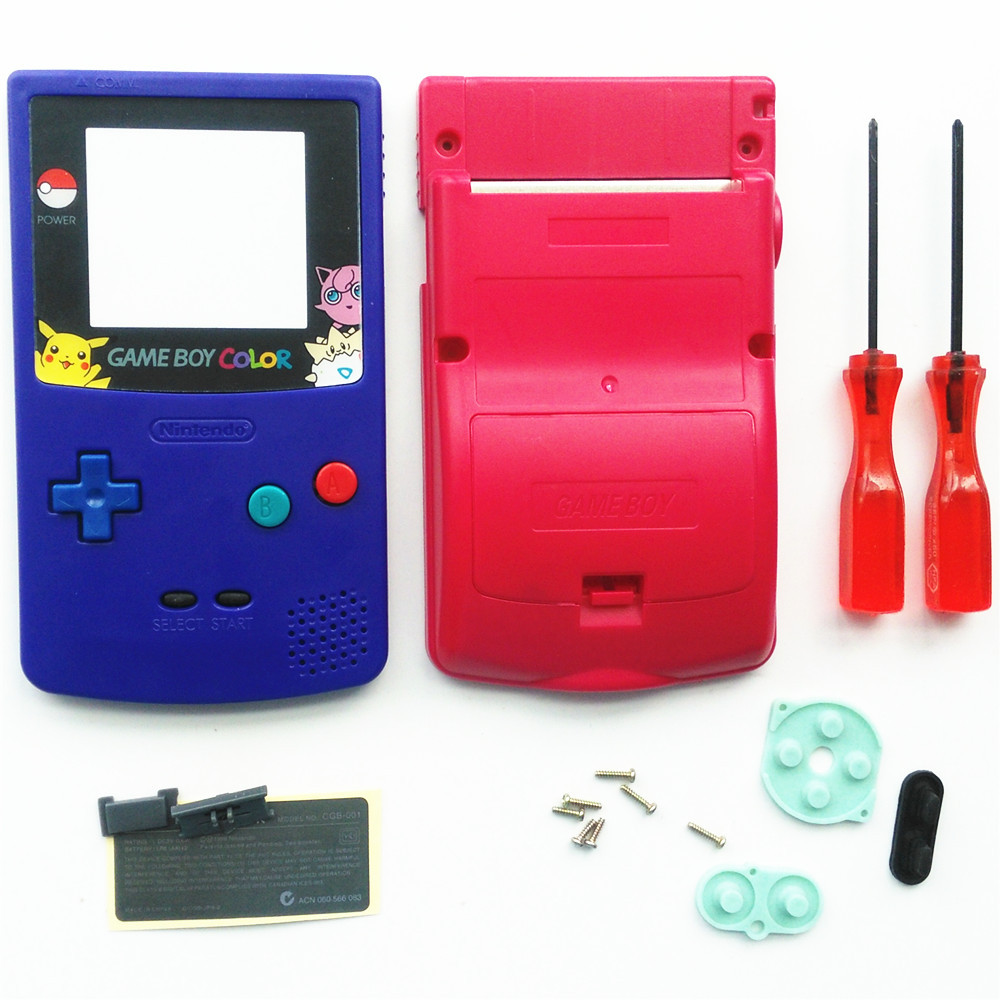 Pokemen Jigglypuff Purple Red Housing Shell Case for Nintendo Gameboy Color GBC