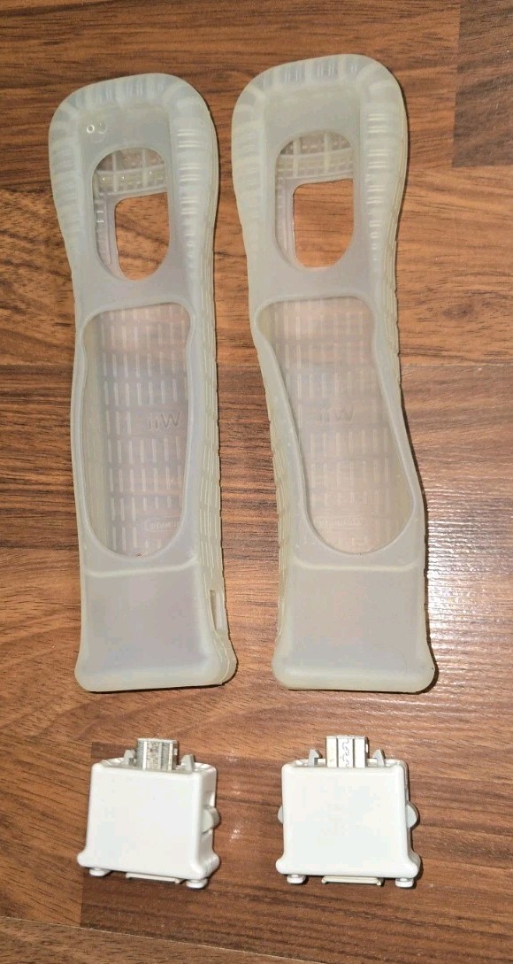 2 Official Genuine Nintendo Wii Motion Plus Adapters for Sports Resort w Sleeves