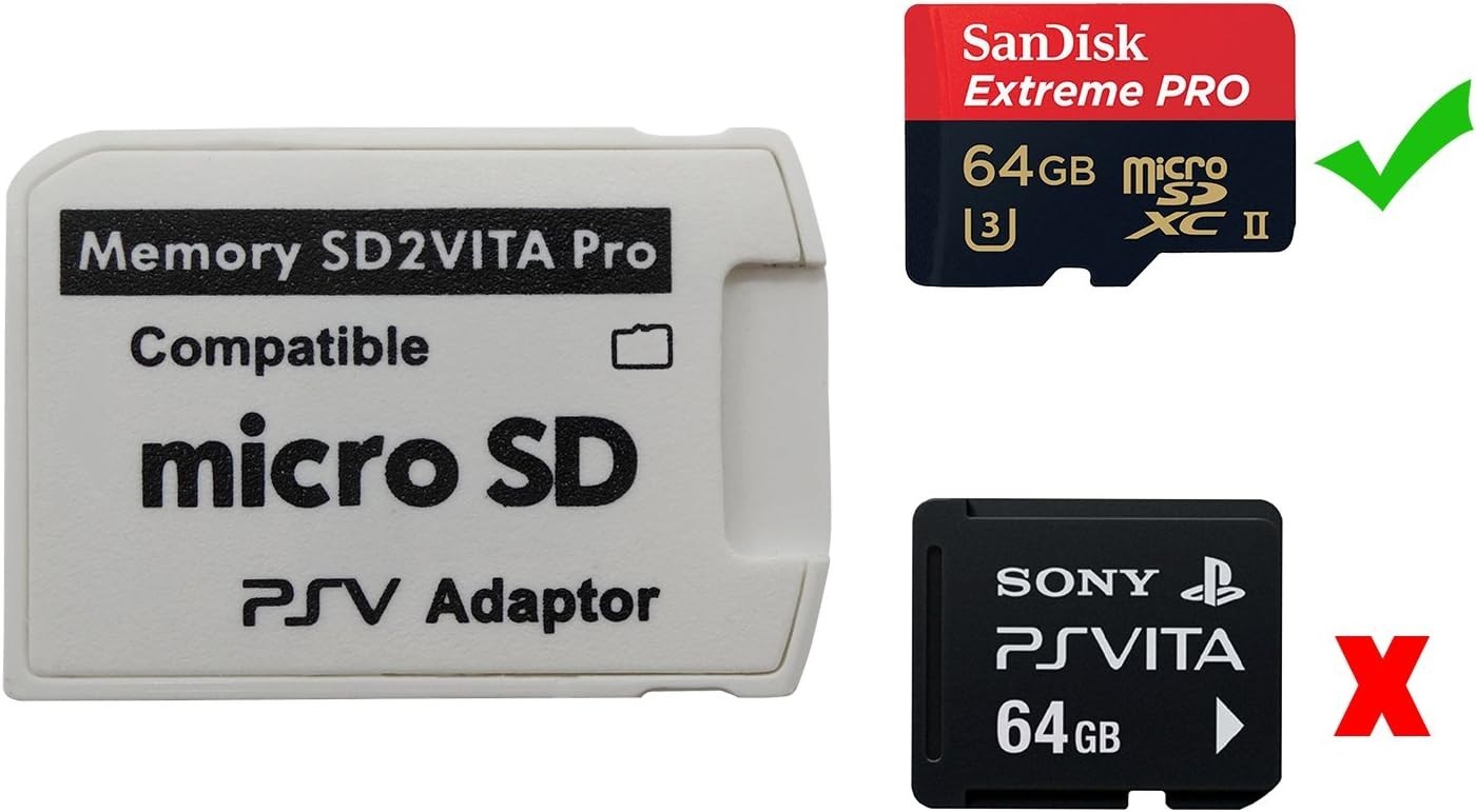Latest SD2Vita 5.0 Memory Card Adapter – 256GB MicroSD Compatible with PS Vita