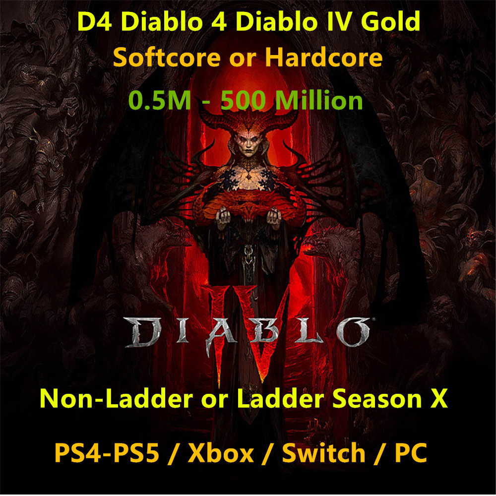 D4 Diablo 4 Diablo IV Gold 5 M – 500 Million Softcore Hardcore PC PS Xbox Switch