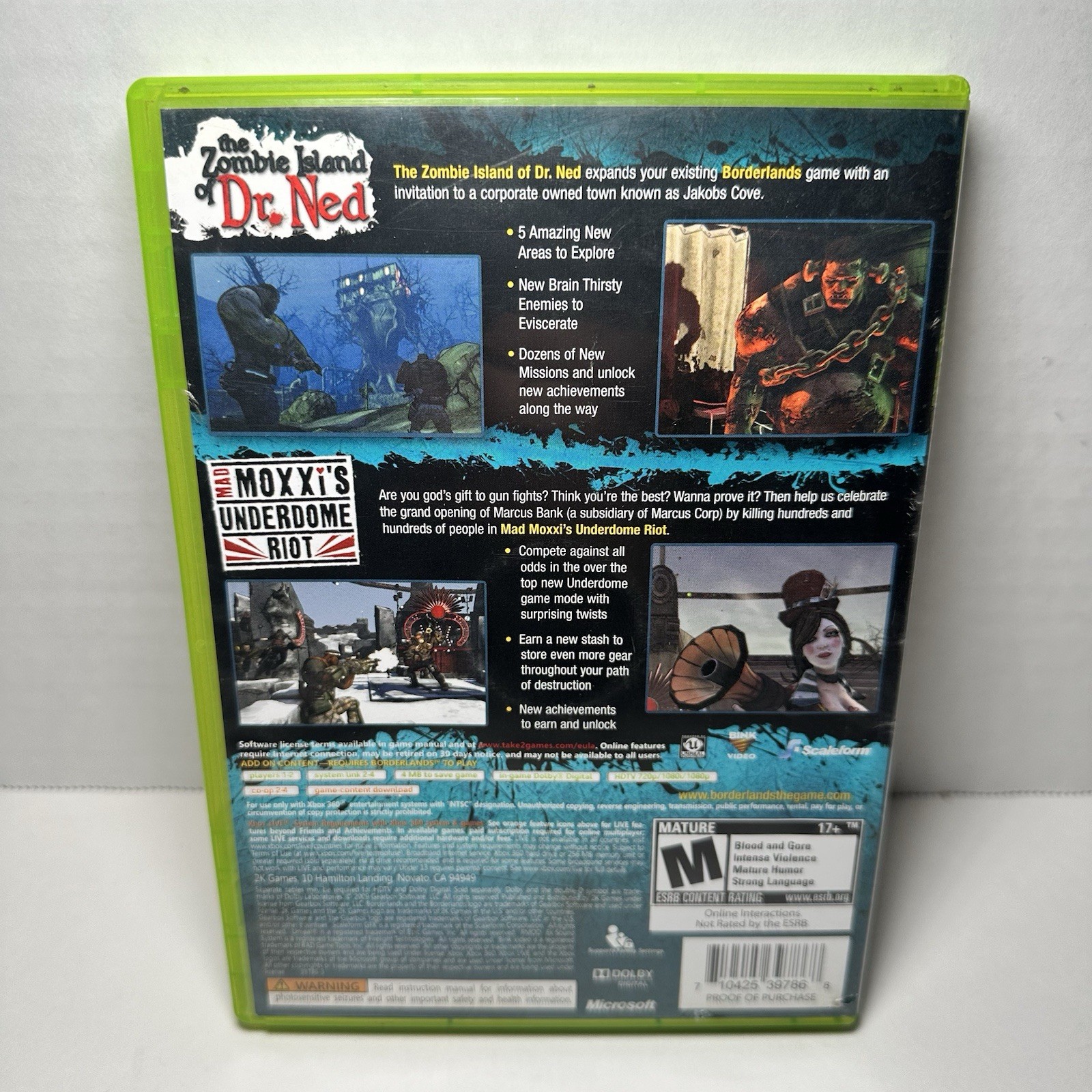 Borderlands Double Game Add-On Pack Zombie Island Mad Moxxi – Xbox 360 Complete