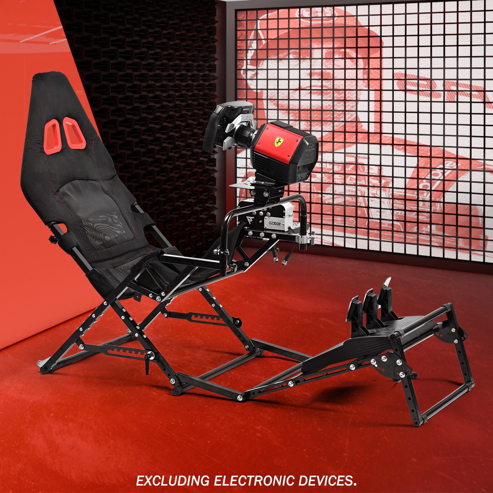 Supllueer Foldable Racing Simulator Cockpit Fits Logitech G923 Moza Thrustmaster