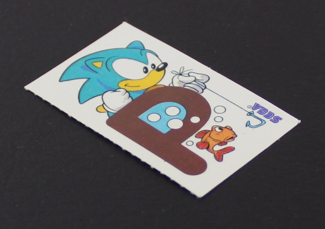 1992 SONIC THE HEDGEHOG Promo Sticker 6 x 3.5 cm. (2.25″ x 1.35″) Sega Spain