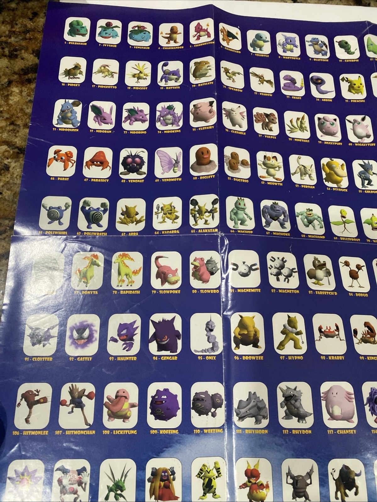 Vintage 2000 Pokemon Stadium Nintendo 64 Used Poster Promo RARE (31×20)