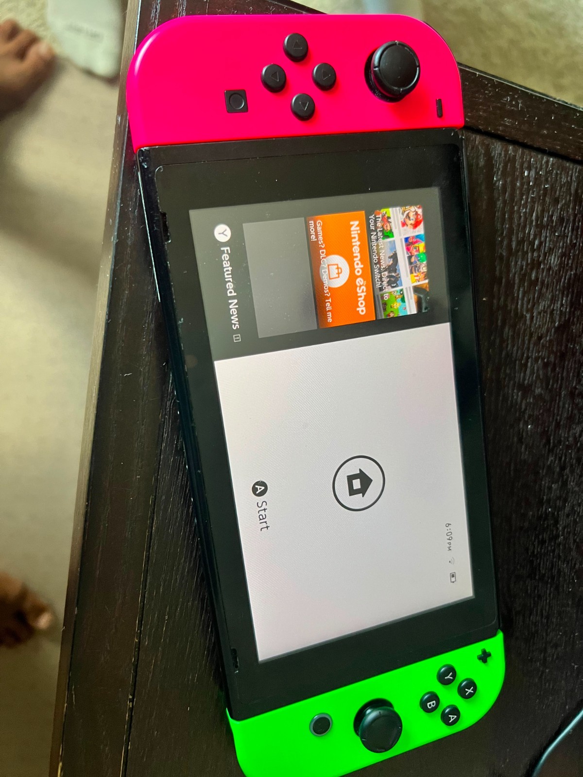 Nintendo Switch Handheld Console – Pink/Green joycons- Used