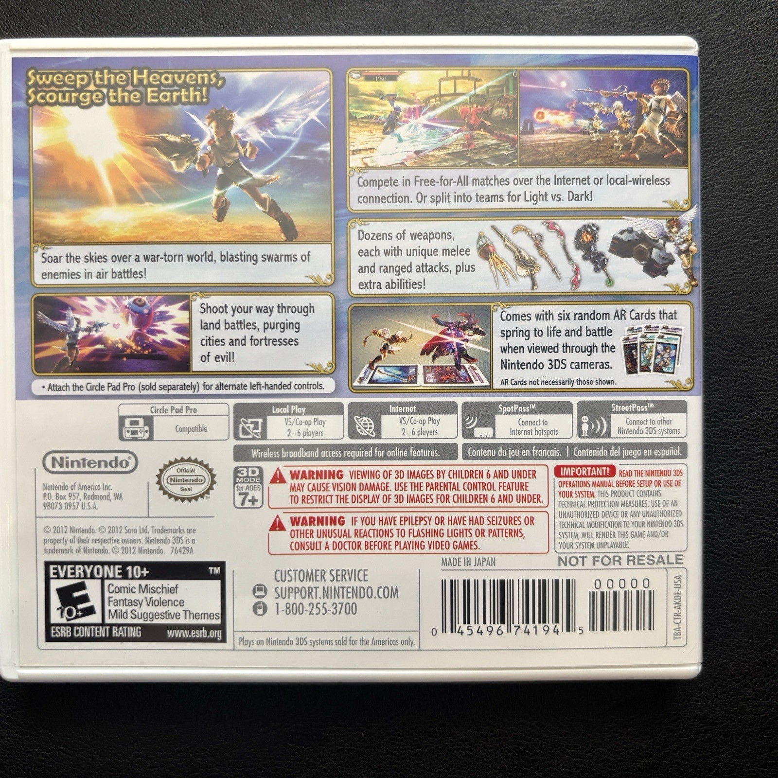 Kid Icarus Uprising (Nintendo 3DS, 2012) Authentic Tested & Working
