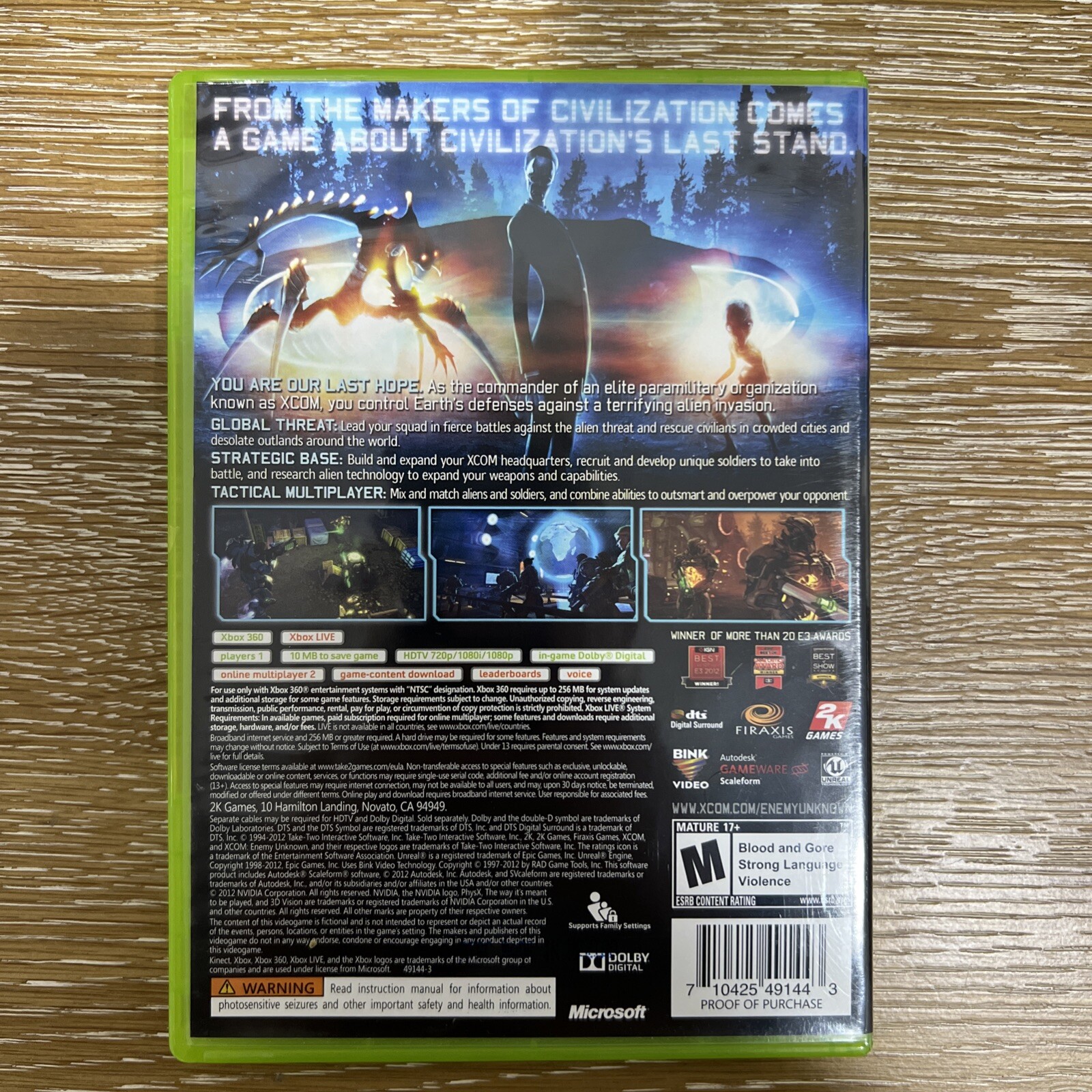 XCOM: Enemy Unknown (Microsoft Xbox 360, 2012) Complete