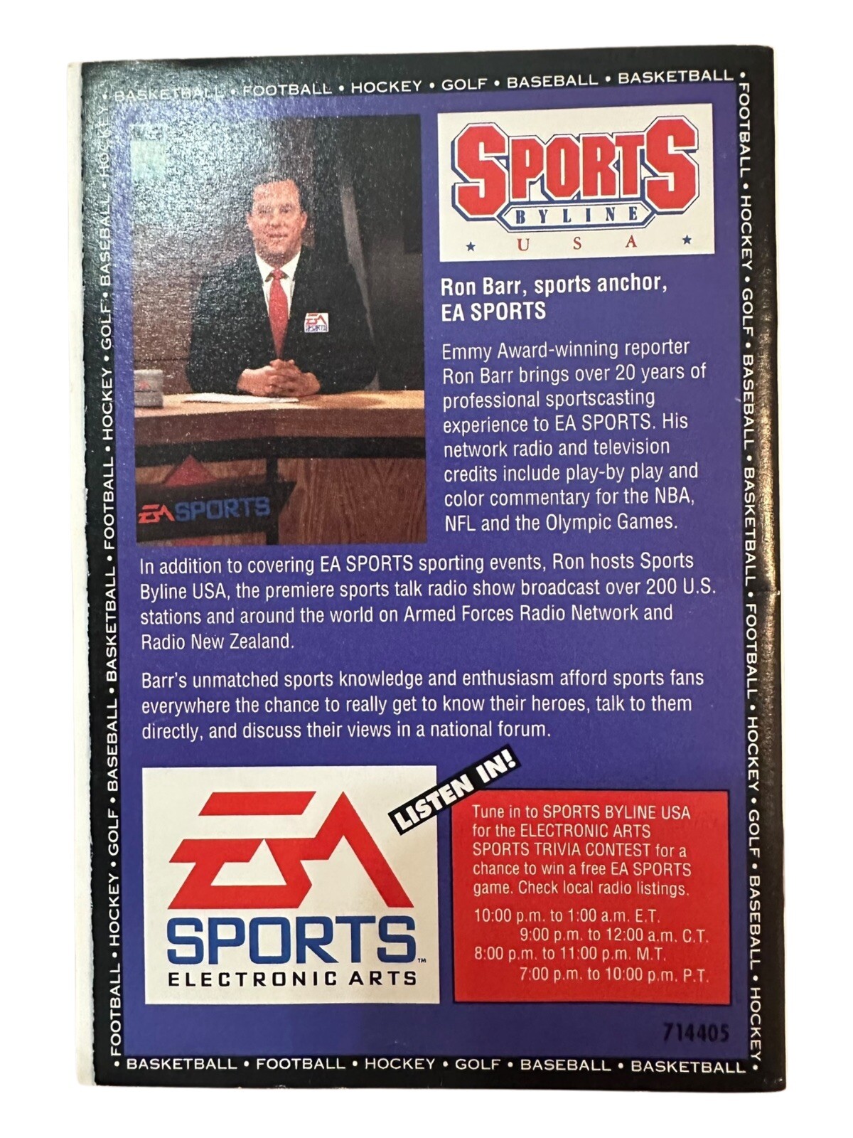 Vintage 1994 John Madden FB Lot Foldout Poster, Player Rating Poster and Manual