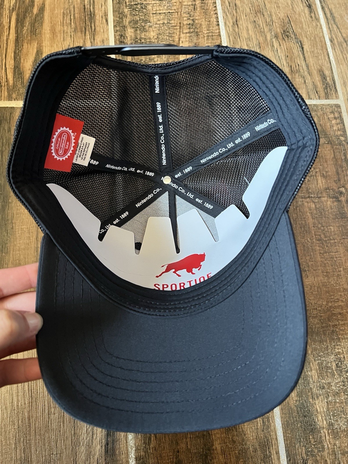 Nintendo New York Black Mesh Trucker Snapback Hat Cap, Official Seal, Adjustable