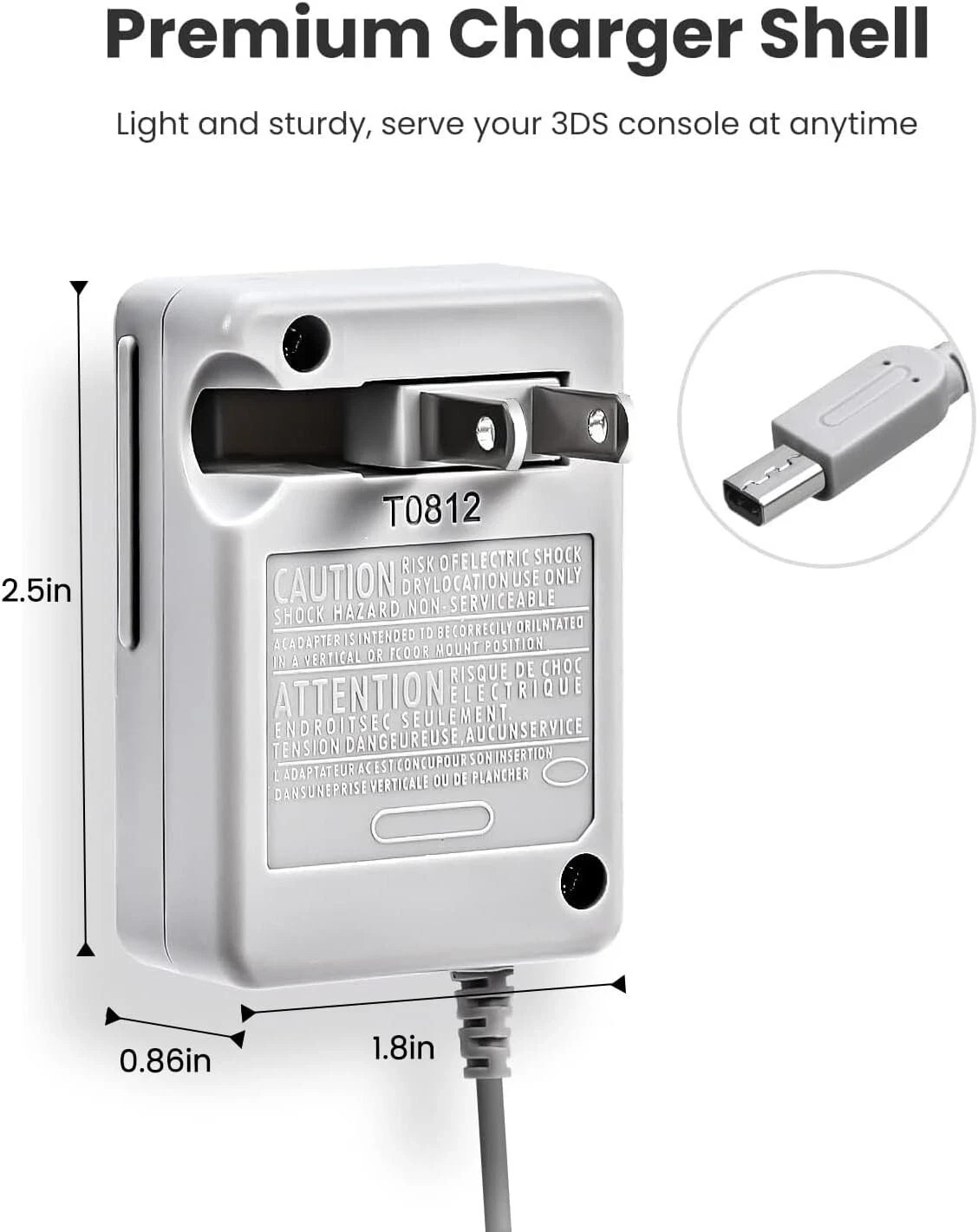 AC Adapter Home Wall Charger Cable Power Plug for Nintendo DSi/ 2DS/ 3D