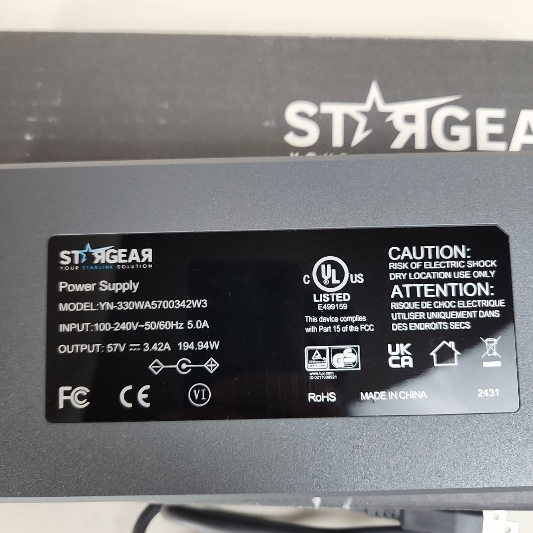 Starlink Gen 3 Charger 195W AC Power Adapter Replacement 57V 3.42A AC Cord